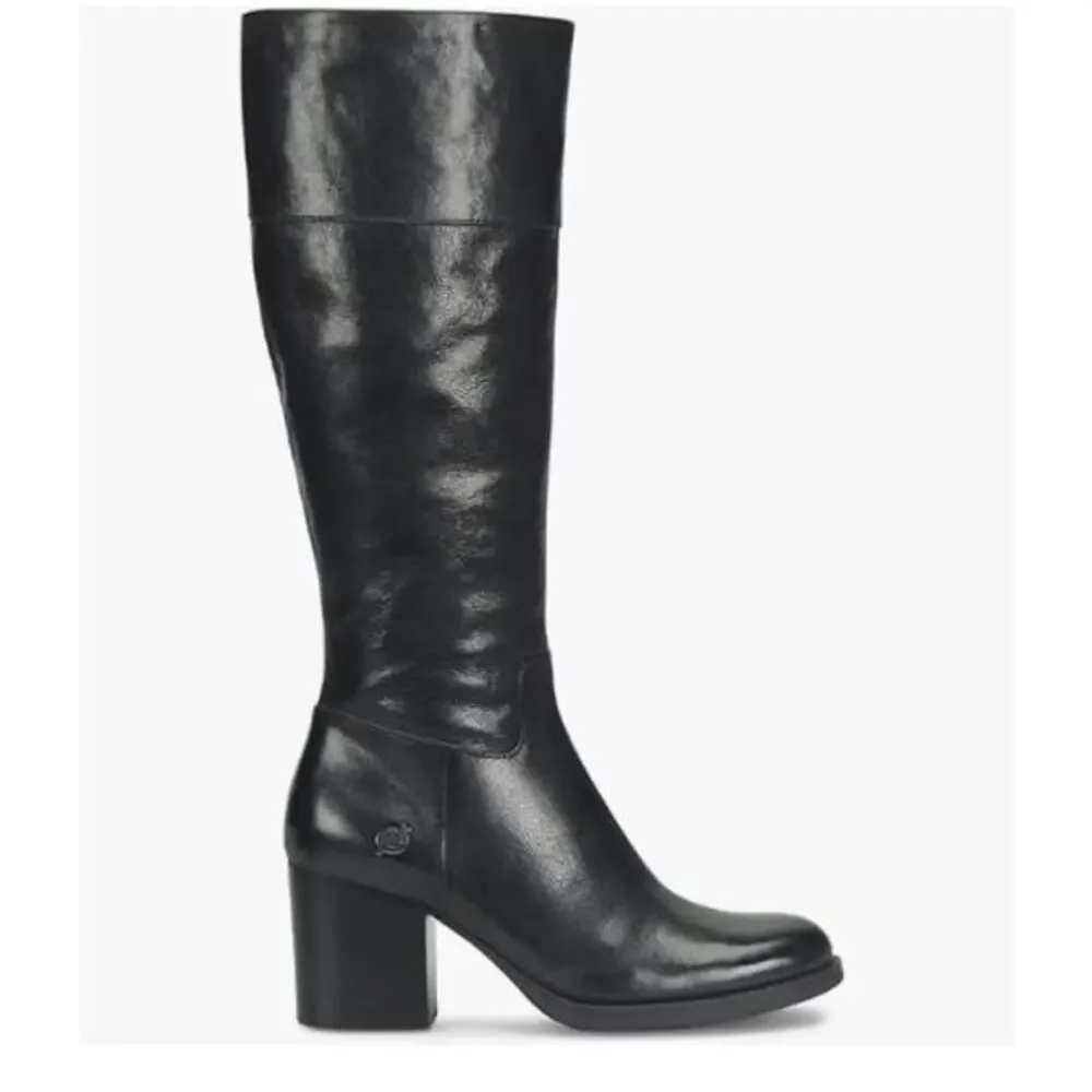 NWOB BORN Women's Brandy Black Leather Calf high boot  size 7.5